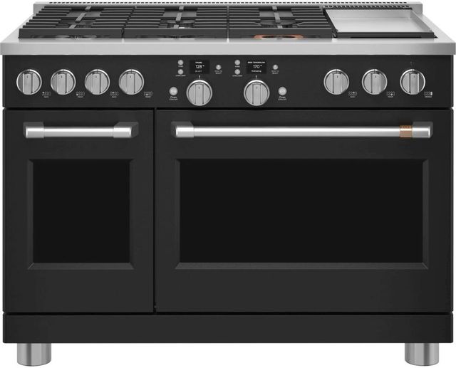 Café™ 48" Matte Black Pro Style Dual Fuel Range with 6 Burners and Griddle-0