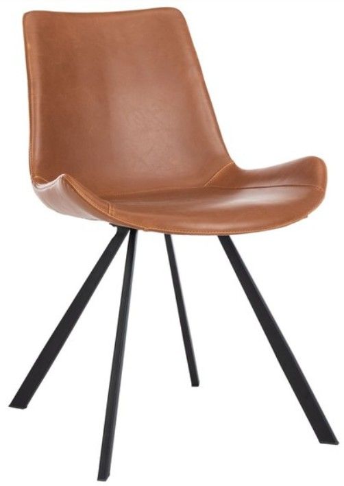 Safavieh Terra 2-Piece Black/Cognac Dining Side Chair Set-1