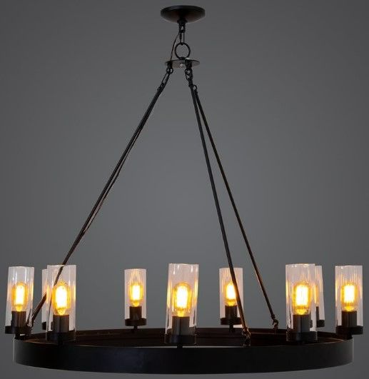 YHD Black 9-Light Chandelier-1
