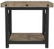 Flexsteel® Carpenter Light Brown Lamp Table with Black Metal Frames-4