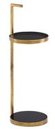 Currey & Company Silas Smoke Drinks Table Antique Brass Frame -0