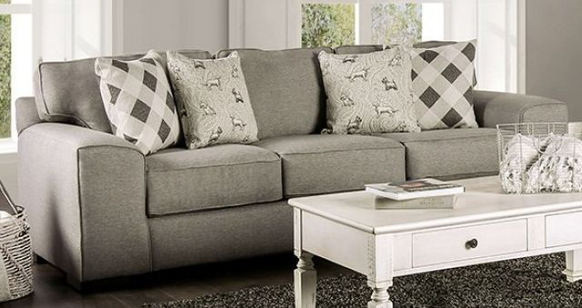 Furniture of America® Newry Gray Sofa-0