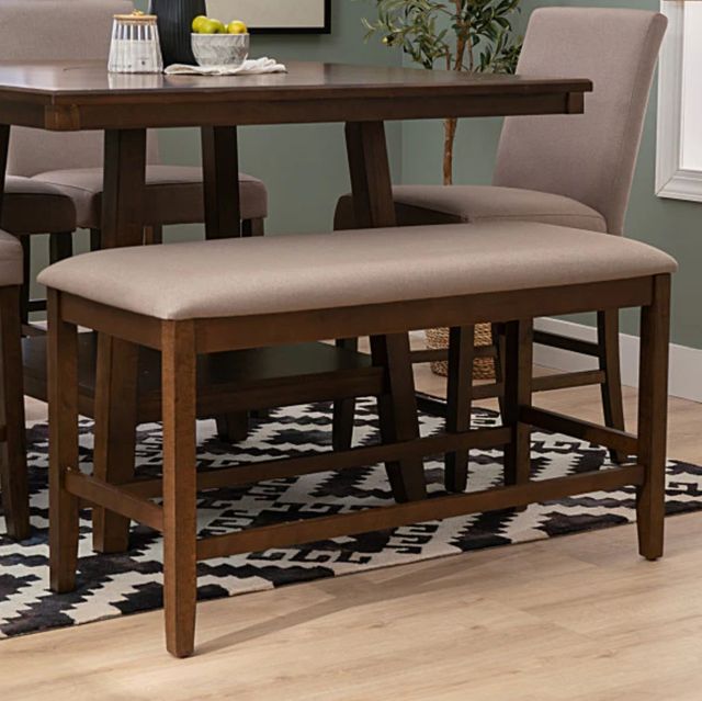 Powell® Seneca Brown Counter Backless Bench-1