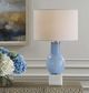 Uttermost® Clear Sky Blue Glass Table Lamp-1