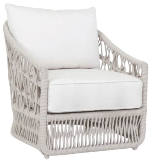 Sunset West Dana Natural Linen Aluminum/Olefin Rope Outdoor Club Chair with Linen Canvas Cushion-0