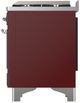 Ilve® Majestic III 60" Burgundy Pro Style Dual Fuel Natural Gas Range with Griddle and Chrome Trim-3