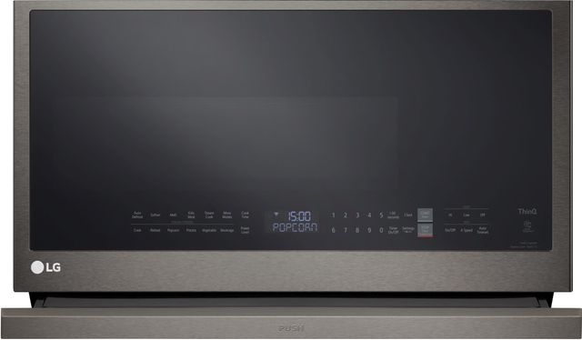 LG 30" 2.1 Cu. Ft. Fingerprint Resistant Black Stainless Steel Over the Range Microwave-4