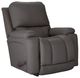 La-Z-Boy® Greyson Blue Grey Leather Manual Rocking Recliner-0