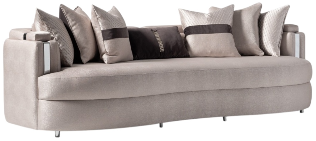 Michael Amini® Carmela Mansion Zinc/Silver Sofa | Furniture Time