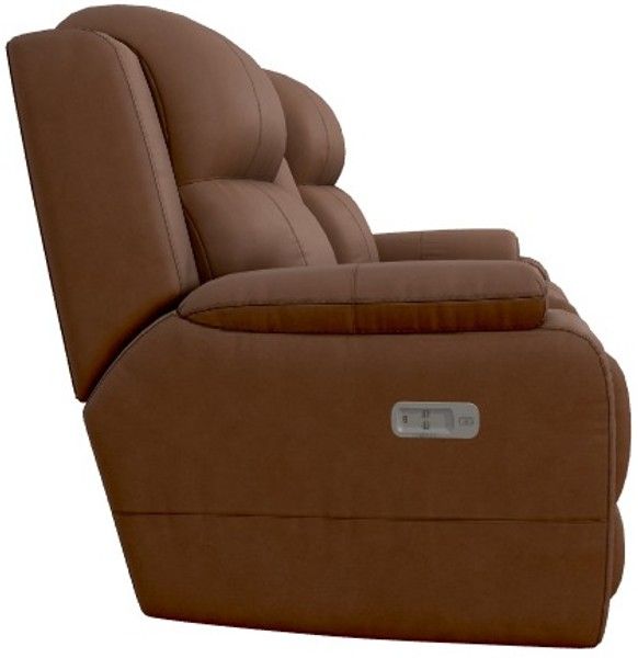 La-Z-Boy® Dorian Mocha Leather Power Reclining Loveseat with Console, Headrest and Lumbar-3