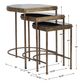 Uttermost® India 3-Piece Antique Brushed Gold Nesting Table Set with Mirror Top-2