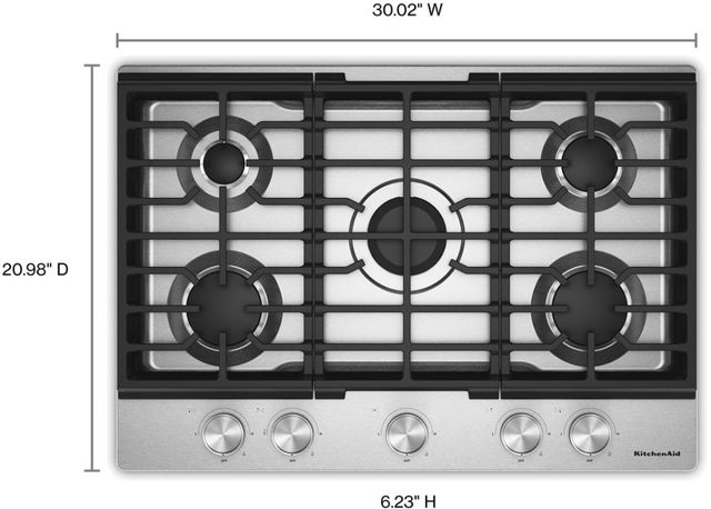 KitchenAid® 30" Stainless Steel Gas Cooktop-4