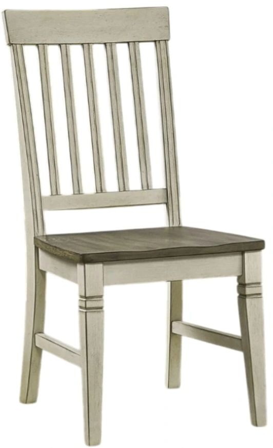 A-America® Beacon Peppercorn/Smoky White Slatback Dining Side Chair-0