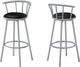 Monarch Specialties Inc. 2-Piece Black/Silver Swivel Barstools Set-0