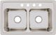 Elkay Lustertone® Classic Lustrous Satin 29" x 18" x 10" 4-Hole Equal Double Bowl Drop-In Sink-1