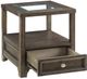 Homelegance® Auburn Glass Top End Table with Brown Cherry Base -3