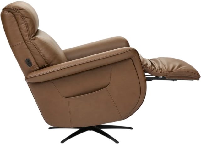 Flexsteel® Haven Riverstone Leather Power Swivel Recliner with Power Headrest and Lumbar-1