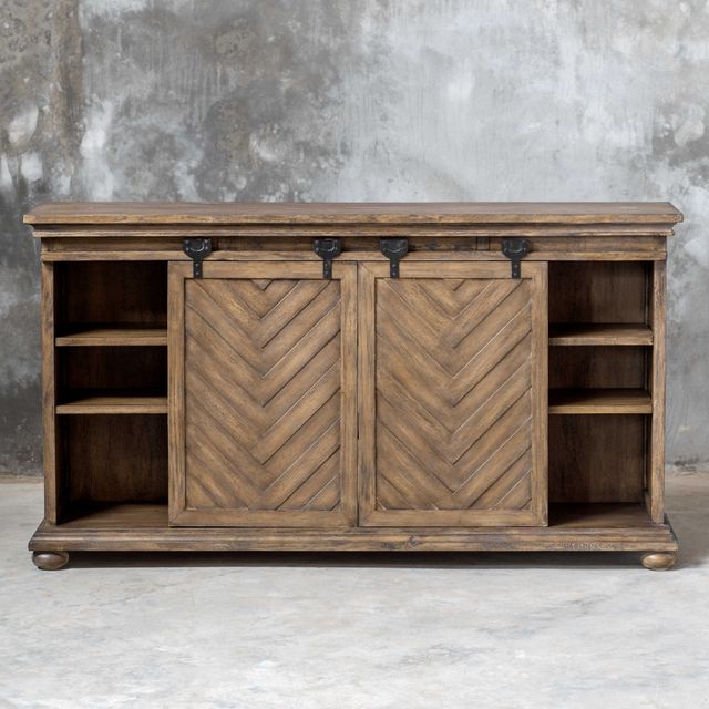 Uttermost® Primalia Antique Honey Media Console-1