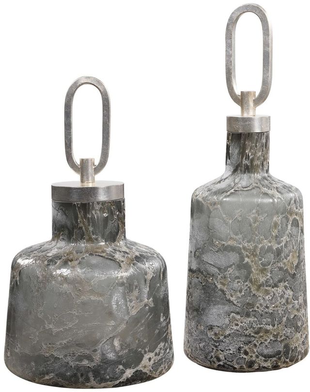 Uttermost® Storm 2-Piece Charcoal Bottles Set-0