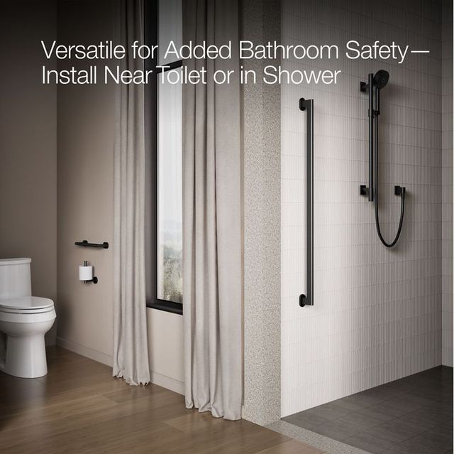 KOHLER® Belay® Matte Black 48" Grab Bar-1