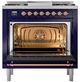 Ilve® Nostalgie II Noblesse 36'' Midnight Blue Pro Style Dual Fuel Range with Copper Trim-2