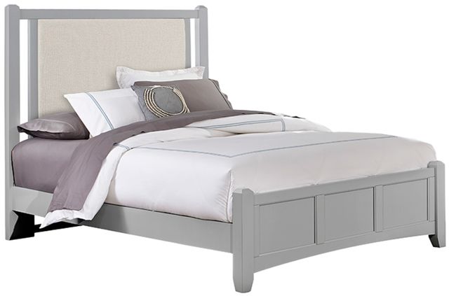 Vaughan-Bassett Bonanza Gray/Linen California King Upholstered Panel Bed-0