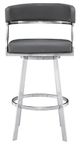 Armen Living Dione Brushed Stainless Steel/Grey Counter Stool-1