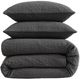 HiEnd Accents Porto Matelassé 3-Piece Charcoal Polyester Queen Duvet Cover Set-0
