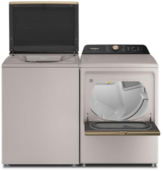 Whirlpool® Fresh Linen Top Load Washer & Electric Dryer Laundry Pair-1