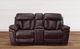 Man Wah Brown Leather Gliding Reclining Console Loveseat-5