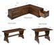 Linon Caron 3-Piece Walnut Backless Nook-2