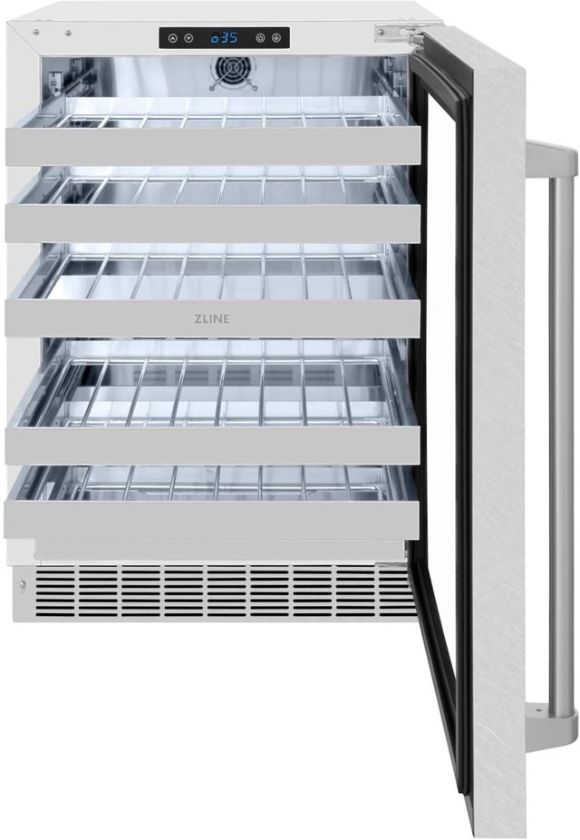 ZLINE Touchstone 24" 4.8 Cu. Ft. Satin Stainless Steel Wine Cooler with Glass Door-1