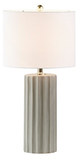 Olliix by Martha Stewart Glendale 27" Grey Ceramic Ribbed Table Lamp-1