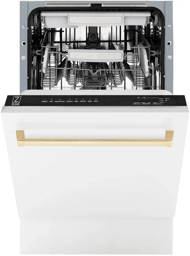 ZLINE Autograph Edition 18" White Matte Built In Dishwasher-1