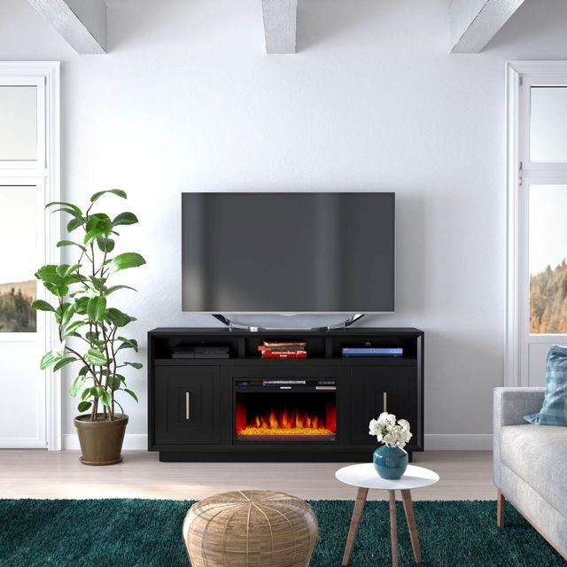 Legends Home Sunset Seal Skin Black 67" Fireplace Console-1