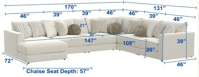 Jackson Furniture Ritzy 3-Piece Bone Left-Arm Facing Sectional and Chaise-2