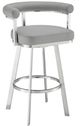 Armen Living Magnolia Brushed Stainless Steel/Light Grey 30'' Barstool-0