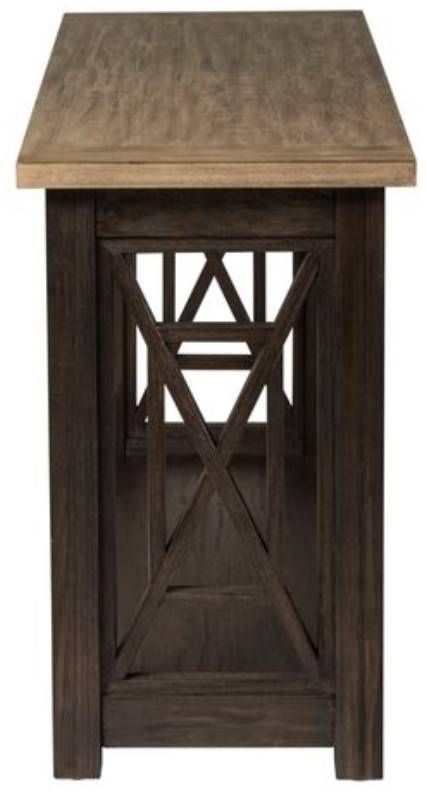 Liberty Furniture Heatherbrook Ash Top Sofa Table with Charcoal Base-2
