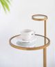 A & B Home Glass Top Round Side Table with Gold Stand -2