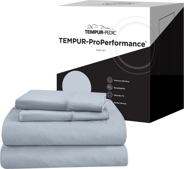 Tempur-Pedic® TEMPUR-ProPerformance™ 3-Piece Sleepy Blue Moisture-Wicking Twin Sheet Set-2