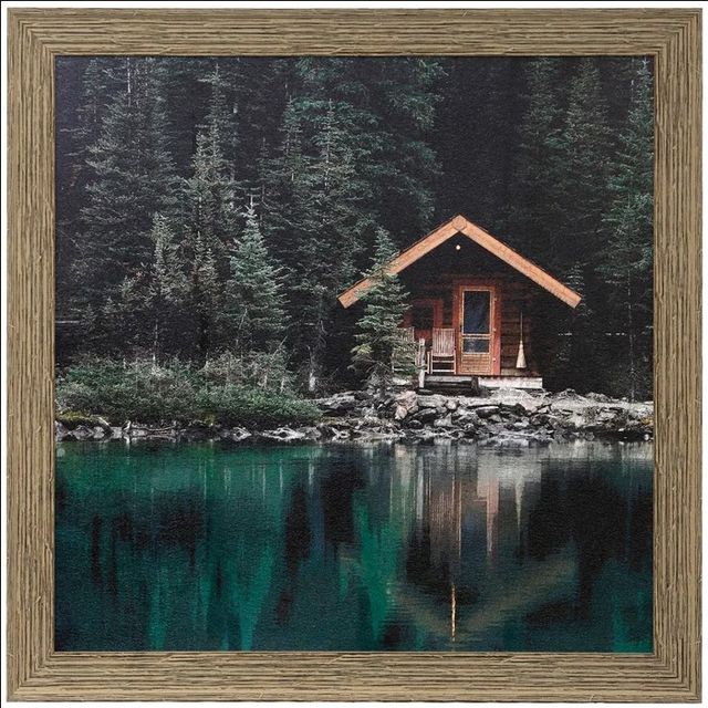 StyleCraft Cabin Lake l Green Wall Art-0