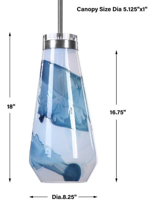 Uttermost® Windswept Blue/White Mini Pendant Light-2