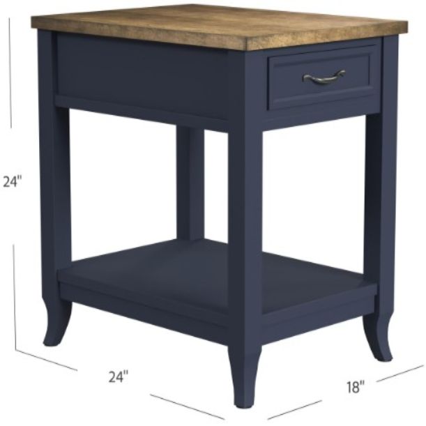 Null Furniture Mystic Navy/Toasted Almond Rectangular End Table-2