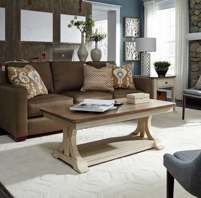 Liberty Furniture Farmhouse Reimagined 3-Piece Antique White/Chestnut Occasional Table Set-1