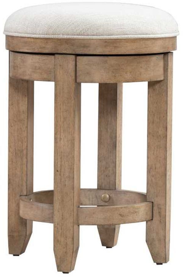 Liberty Furniture Millstone Nutmeg/Porcelain Upholstered Console Swivel Stool-0