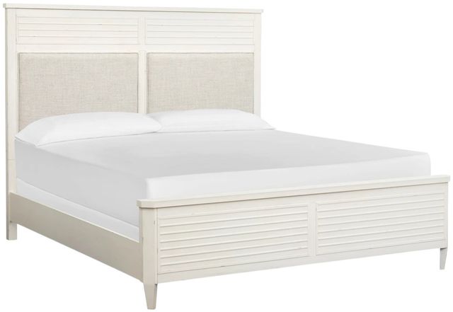 Magnussen Home® Echo Isles Driftwood and Sea Pearl Queen Panel Bed with Upholstered Headboard-0