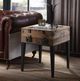 ACME Furniture Kolin Glass Top/Rustic Oak Accent Table with Matte Gray Base-1