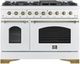 FORNO® Antico Series Alta Qualita 48" White Pro Style Gas Range-0