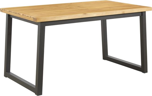 Signature Design by Ashley® Town Wood 3 Piece Brown/Black Outdoor Dining Table Set-2