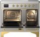 Ilve® Majestic III 40" Stainless Steel Pro Style Induction Range with Triple Glass Door and Brass Trim-1